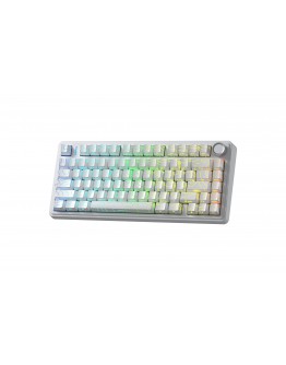 Aula геймърска механична клавиатура Wireless Gaming Mechanical Keyboard F75HE - Black King Magnetic Switch [Linear] (English US), White