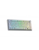 Aula геймърска механична клавиатура Wireless Gaming Mechanical Keyboard F75HE - Black King Magnetic Switch [Linear] (English US), White