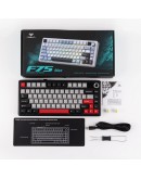 Aula геймърска механична клавиатура Wireless Gaming Mechanical Keyboard F75 MAX - Reaper Switch [Linear] (English US), Black, Red