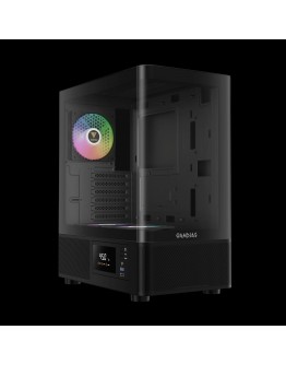 Gamdias кутия Case ATX - ATLAS E2 - 3 x 120 mm A-RGB, Digital Display, Curved Glass
