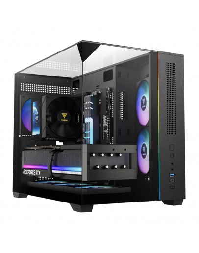 Gamdias кутия Case mATX - ATLAS M3M - A-RGB, USB-C