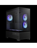 Gamdias кутия Case mATX - AURA GC12 ARGB BK - 6 x 120 mm A-RGB, USB-C, Tempered Glass