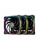 Geometric Future Комплект вентилатори Fan Pack 3-in-1 140 mm - Squama 2503B-14 Black