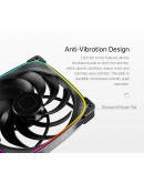 Geometric Future Комплект вентилатори Fan Pack 3-in-1 140 mm, Reversed - Squama 2503RB-14 Black