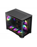 Gamemax кутия Case mATX - HYPE-M Black - 3 x 120 mm Addressable RGB fans