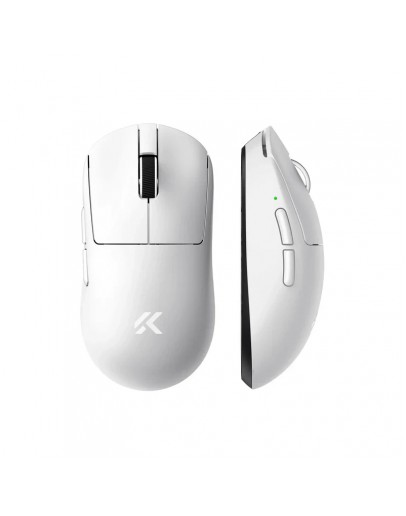 MCHOSE професионална геймърска мишка A7 V2 Ultra White - Wireless Gaming Mouse - Dual 8K, Omron Mechanical