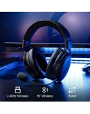 MCHOSE безжични геймърски слушалки Wireless Gaming Headphones - V9 Pro Steel Black - Bluetooth , 2.4G