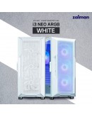Zalman кутия Case ATX - i3 NEO ARGB White - Mesh, aRGB, Tempered Glass