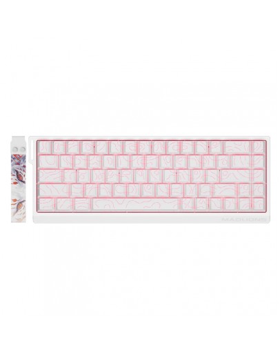 Madlions професионална геймърска механична клавиатура Professional Gaming Mechanical Keyboard MAD 68 HE Flagship V2 - 8K, Magnetic Amber Pro Switches - White