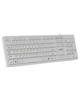 Makki нископрофилна кирилизирана клавиатура Keyboard USB BG - Low profile Chocolate - KB-C14 White
