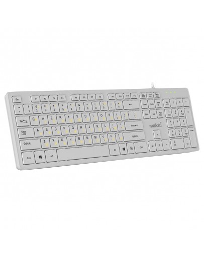 Makki нископрофилна кирилизирана клавиатура Keyboard USB BG - Low profile Chocolate - KB-C14 White