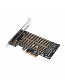 Makki Адаптер M2 SSD NVMe+SATA (M-key+B-key) to PCI Express 3.0 4x adapter - MAKKI-M2-PCIE-2X