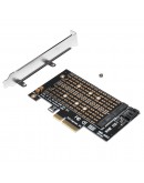 Makki Адаптер M2 SSD NVMe+SATA (M-key+B-key) to PCI Express 3.0 4x adapter - MAKKI-M2-PCIE-2X