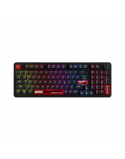 Marvo геймърска механична клавиатура Gaming Mechanical Keyboard Arma 98 KG937 - 1K, TNT Peach Switches [Linear], (English US)