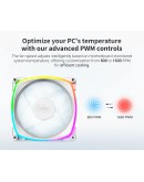 Montech вентилатор AX120 PWM, Fan 120mm, ARGB, White