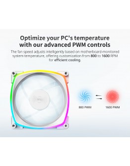 Montech вентилатор AX120 PWM, Fan 120mm, ARGB, White
