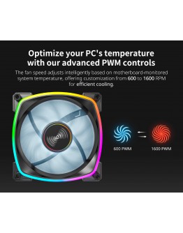 Montech вентилатор AX140 PWM, Fan 140mm, ARGB, Black