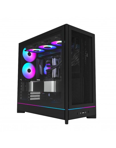 Montech кутия Case ATX - HS01 PRO (B) - 5 x 120 mm ARGB Fans, USB-C, Black