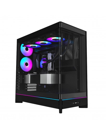 Montech кутия Case ATX - HS02 PRO (B) - 5 x 120 mm ARGB Fans, USB-C, Black
