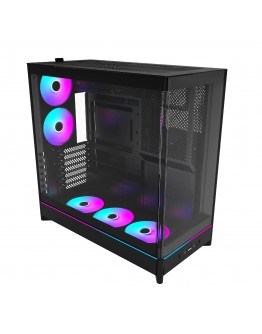 Montech кутия Case ATX - HS02 PRO (B) - 5 x 120 mm ARGB Fans, USB-C, Black