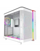 Montech кутия KING 95 Pro, Dual Chamber Mid-tower Case, 6 ARGB Fans, 2 Front Panels, White