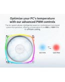 Montech вентилатор RX120 PWM, REVERSE Fan, 120mm, ARGB, White