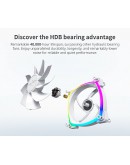 Montech вентилатор RX120 PWM, REVERSE Fan, 120mm, ARGB, White