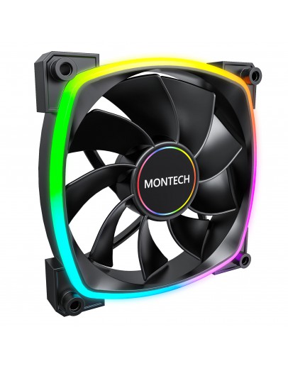 Montech вентилатор RX140 PWM, REVERSE Fan, 140mm, ARGB, Black