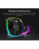 Montech вентилатор RX140 PWM, REVERSE Fan, 140mm, ARGB, Black
