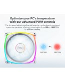 Montech вентилатор RX140 PWM, REVERSE Fan, 140mm, ARGB, White
