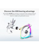 Montech вентилатор RX140 PWM, REVERSE Fan, 140mm, ARGB, White