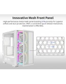 Montech кутия SKY TWO GX, Mid-tower Case, TG, 3x140mm ARGB Fans, White
