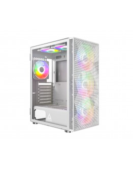 Montech кутия X3 MESH, Mid-tower Case, TG, 6 fixed RGB Fans, White