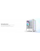 Montech кутия X3 MESH, Mid-tower Case, TG, 6 fixed RGB Fans, White