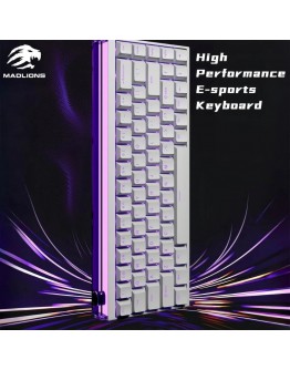 Madlions професионална геймърска механична клавиатура Professional Gaming Mechanical Keyboard NANO 68 WH - 8K, Magnetic Amber Pro Switches, (English US)