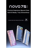 Aula геймърска механична клавиатура Wireless Gaming Mechanical Keyboard NOVA 75 - Star Vector Switch [Linear] (English US), White