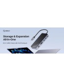 Orico докинг станция Portable Docking station M.2 SATA/NVMe - HDMI, USB3.2-A x 2, USB-C (10Gbps) x 1,USB-C (PD100W), SD/TF - OM28P-G2-BK