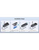 Orico докинг станция Portable Docking station M.2 SATA/NVMe - HDMI, USB3.2-A x 1, USB-C (10Gbps) x 1,USB-C (PD100W), USB2.0-A x 2, LAN - OM28PR-G2-BK