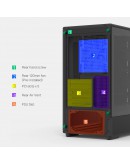 Zalman кутия Case mATX - P10 NAMU BLACK - Wood, USB-C