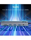 Orico докинг станция Type-C Docking Station Power Distribution 100W - HDMI, Type-C x 1, USB3.0 x 3, LAN 1000Mbps Gigabit, SD/TF, VGA, Audio - PW11-10P-GY