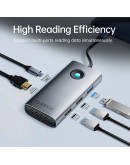 Orico докинг станция Docking Station Type-C - PW11-6PCR-GY-EP - HDMI x 1, USB-C x 1, USB3.0 x 2, USB-C PD100W x 1, LAN x 1 (1Gbps)