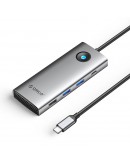 Orico докинг станция Type-C Docking Station Power Distribution 100W - HDMI, Type-C x 1, USB3.0 x 2, USB 2.0 x 1, LAN 1000Mbps Gigabit, VGA - PW11-8PC-GY-EP