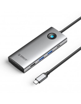 Orico докинг станция Type-C Docking Station Power Distribution 100W - HDMI, Type-C x 1, USB3.0 x 2, USB 2.0 x 1, LAN 1000Mbps Gigabit, VGA - PW11-8PC-GY-EP