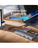 Orico докинг станция Type-C Docking Station Power Distribution 100W - HDMI, Type-C x 1, USB3.0 x 2, USB 2.0 x 1, LAN 1000Mbps Gigabit, VGA - PW11-8PC-GY-EP