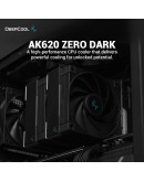 DeepCool охладител CPU Cooler AK620 Zero Dark - Dual-Tower - LGA1700/AM5