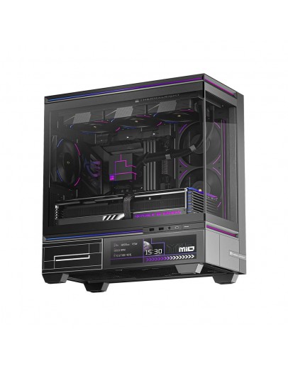 Thermalright кутия Case mATX - TL-M10 Vision Black - 9.16 inch LCD Display, USB-C