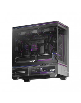 Thermalright кутия Case mATX - TL-M10 Vision Black - 4 x 120 mm ARGB included, 9.16 inch LCD Display, USB-C