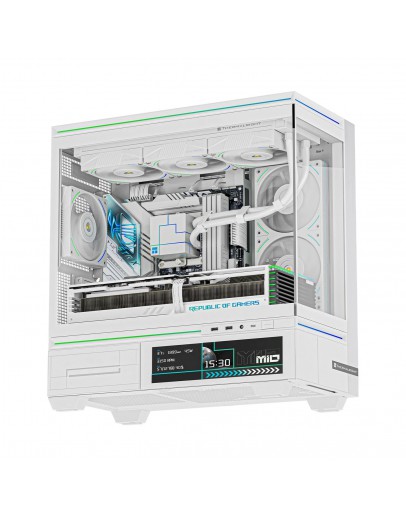 Thermalright кутия Case mATX - TL-M10 Vision White - 4 x 120 mm ARGB included, 9.16 inch LCD Display, USB-C
