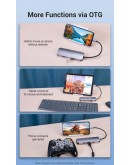 Vention докинг станция Docking Station Type-C - TOLHB - HDMI x 1, USB3.0 x 3, USB-C PD100W x 1, LAN x 1 (1Gbps), SD/TF, Audio