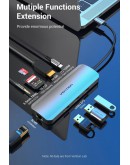 Vention докинг станция Docking Station Type-C - TOLHB - HDMI x 1, USB3.0 x 3, USB-C PD100W x 1, LAN x 1 (1Gbps), SD/TF, Audio
